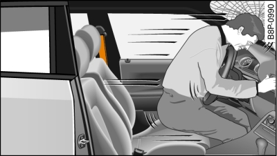 A driver not wearing a seat belt can be thrown forwards